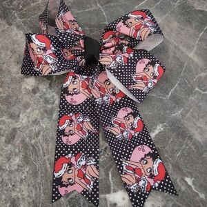 Betty Boop Christmas Santa Hat Polka Dot Hair Bow